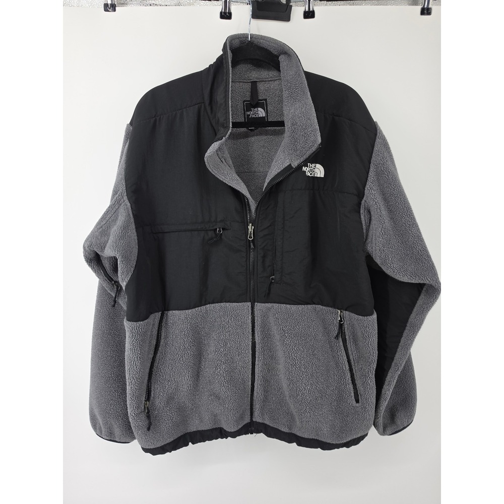 The North Face Denali Polartec Fleece Jacket Mens XL Grey Black Full Zip